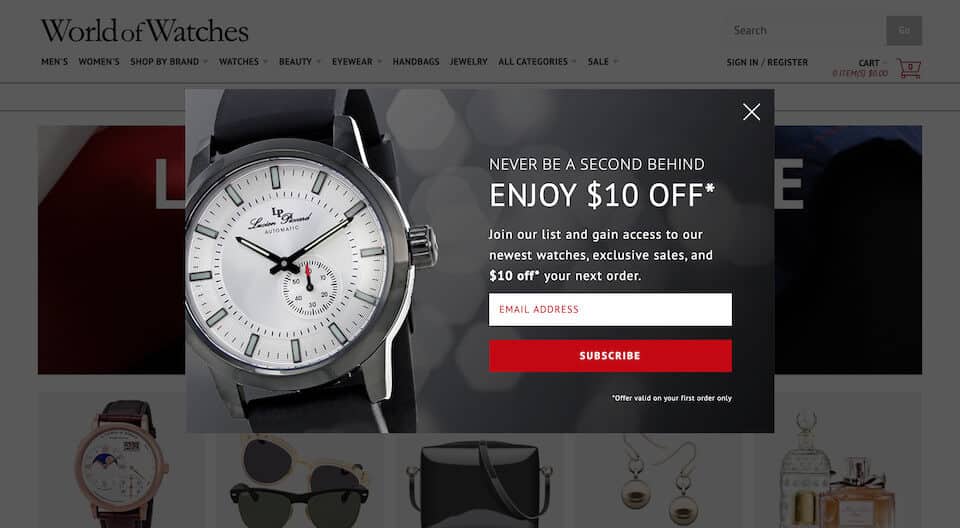example of an exit intent popup to get more email subscribers