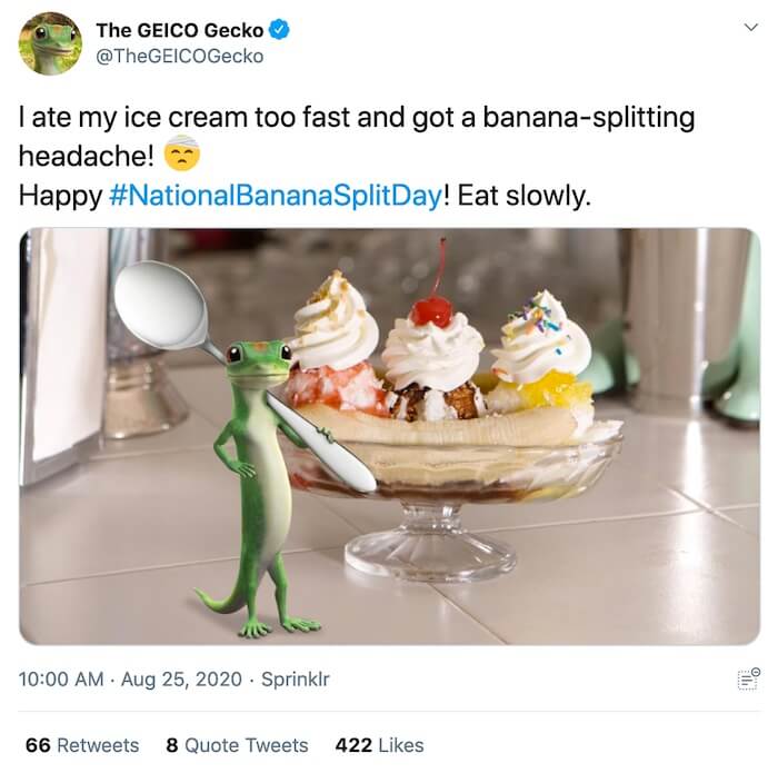 example of Geico insurance lead generation on social media