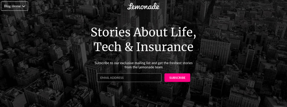 how Lemonade gets more email subscribers