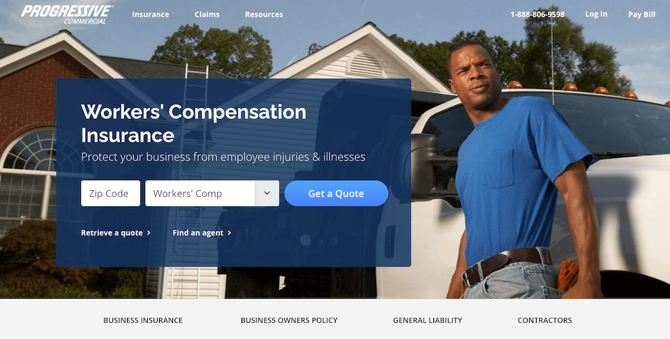 example of insurance lead gen landing page by progressive