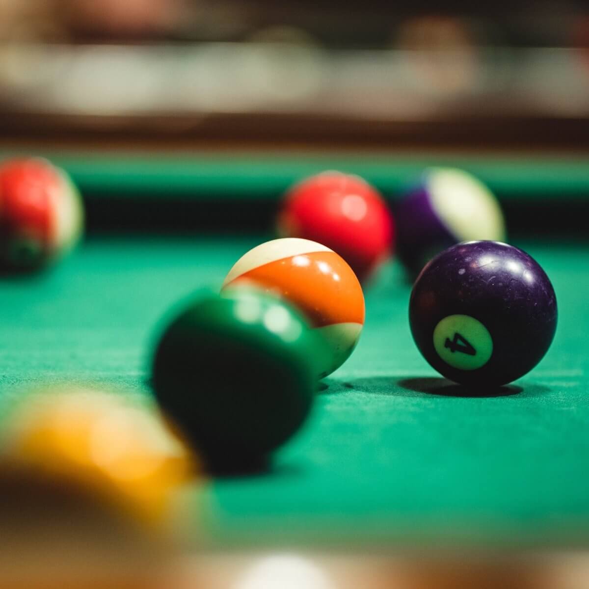 pool table with billiard balls