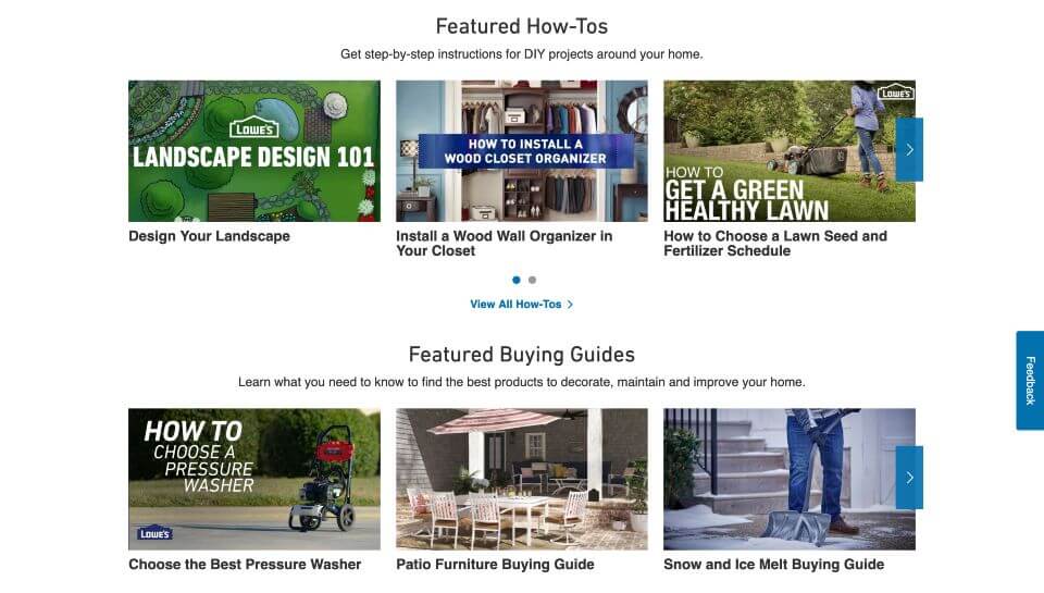 lowes content hub example