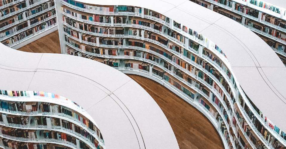 white twisting library image