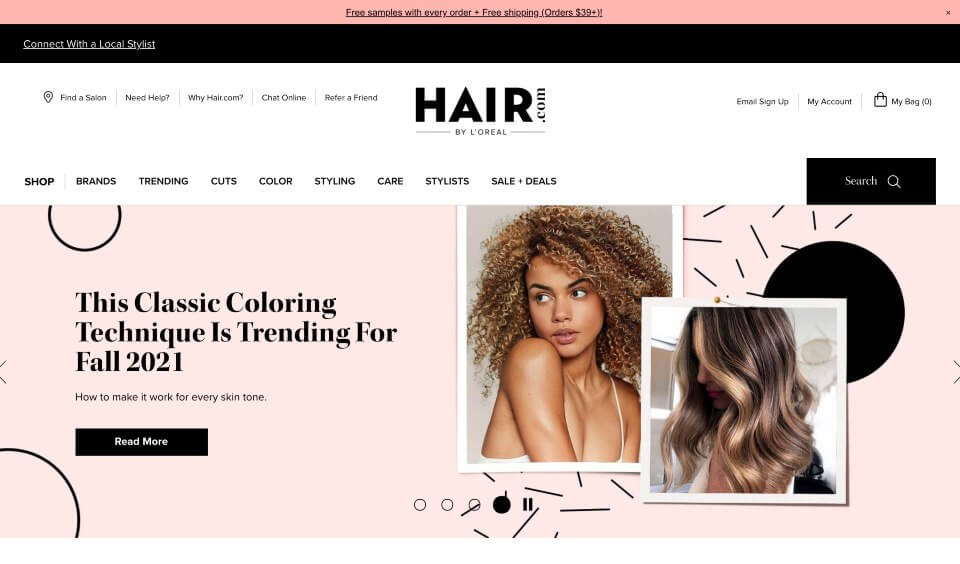 L'Oreal beauty content marketing microsite for hair care