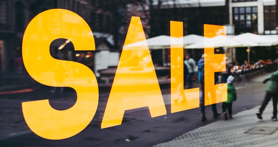 yellow store sale sign