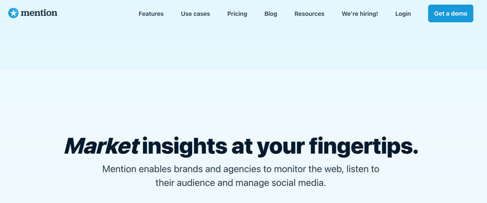 Mention tool for monitoring brands online