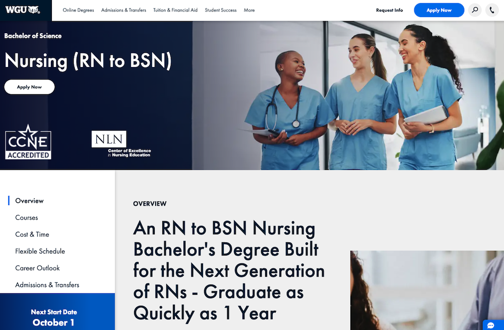 WGU RN to BSN page