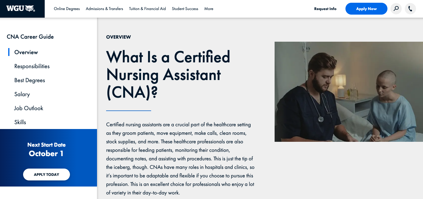 What is a certified CNA page